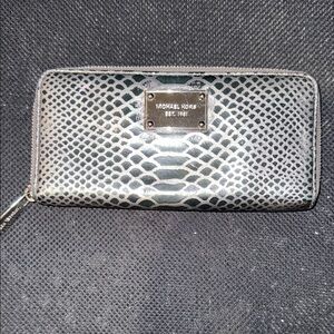 Michael Kors Leather Metallic Snake Pattern Full Size Wallet